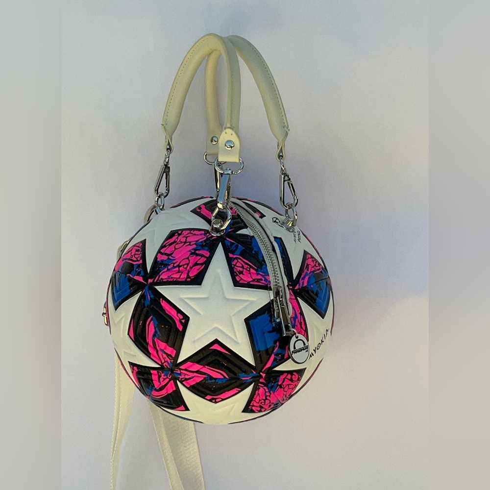 Hot Pink Star Championship Soccer Ball Purse.
